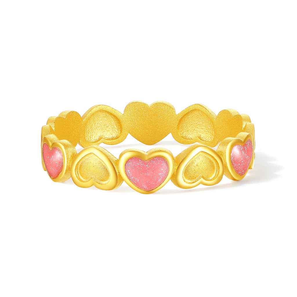 "Honey" 999 24K Gold Ring Heart 2-2.65g A0113898