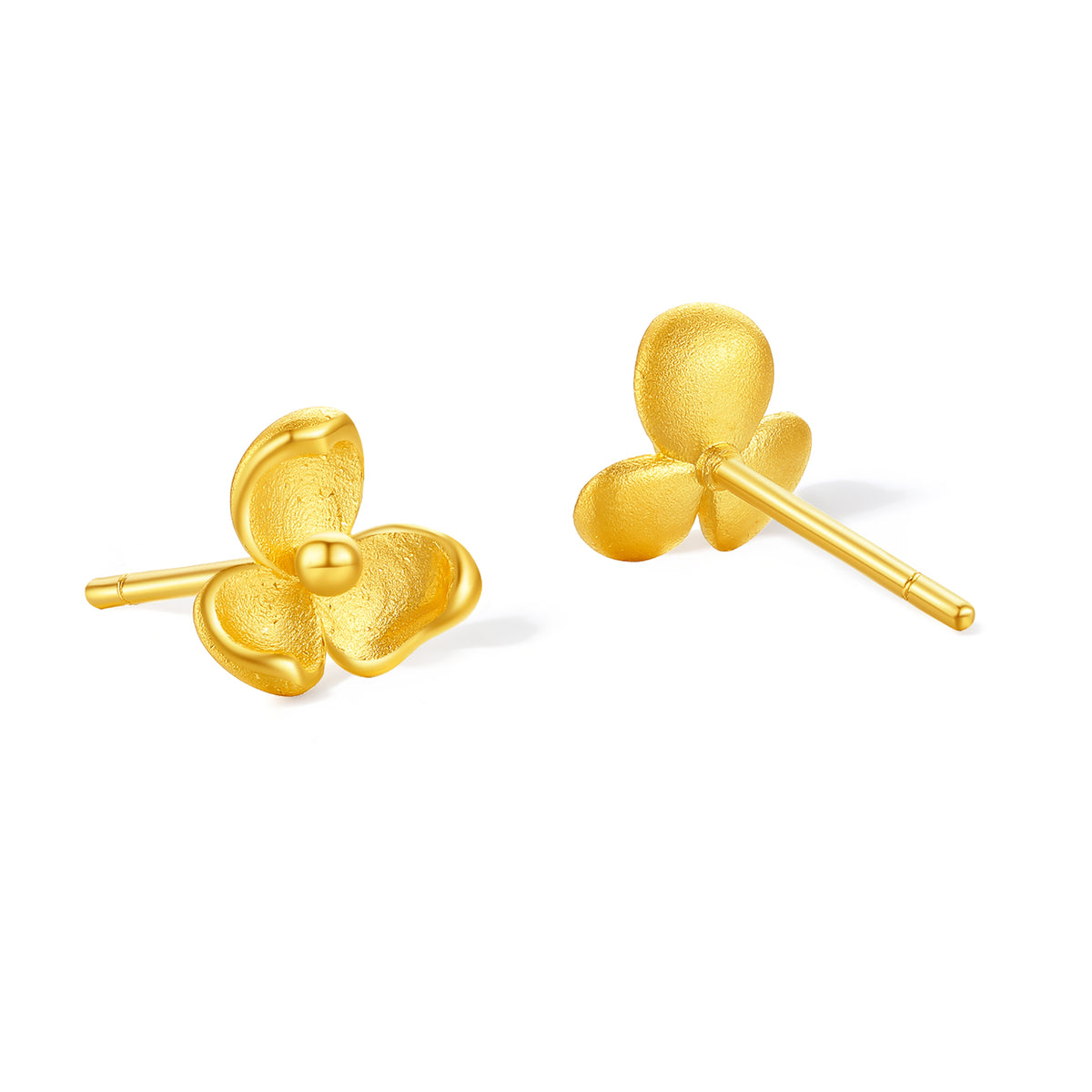 “Dream in the Garden” 999 24K Gold Earrings Flower 1.65-1.97g A0914954