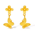 “Dream in the Garden” 24K Gold Earrings Flower 1.45-1.65g A0914969