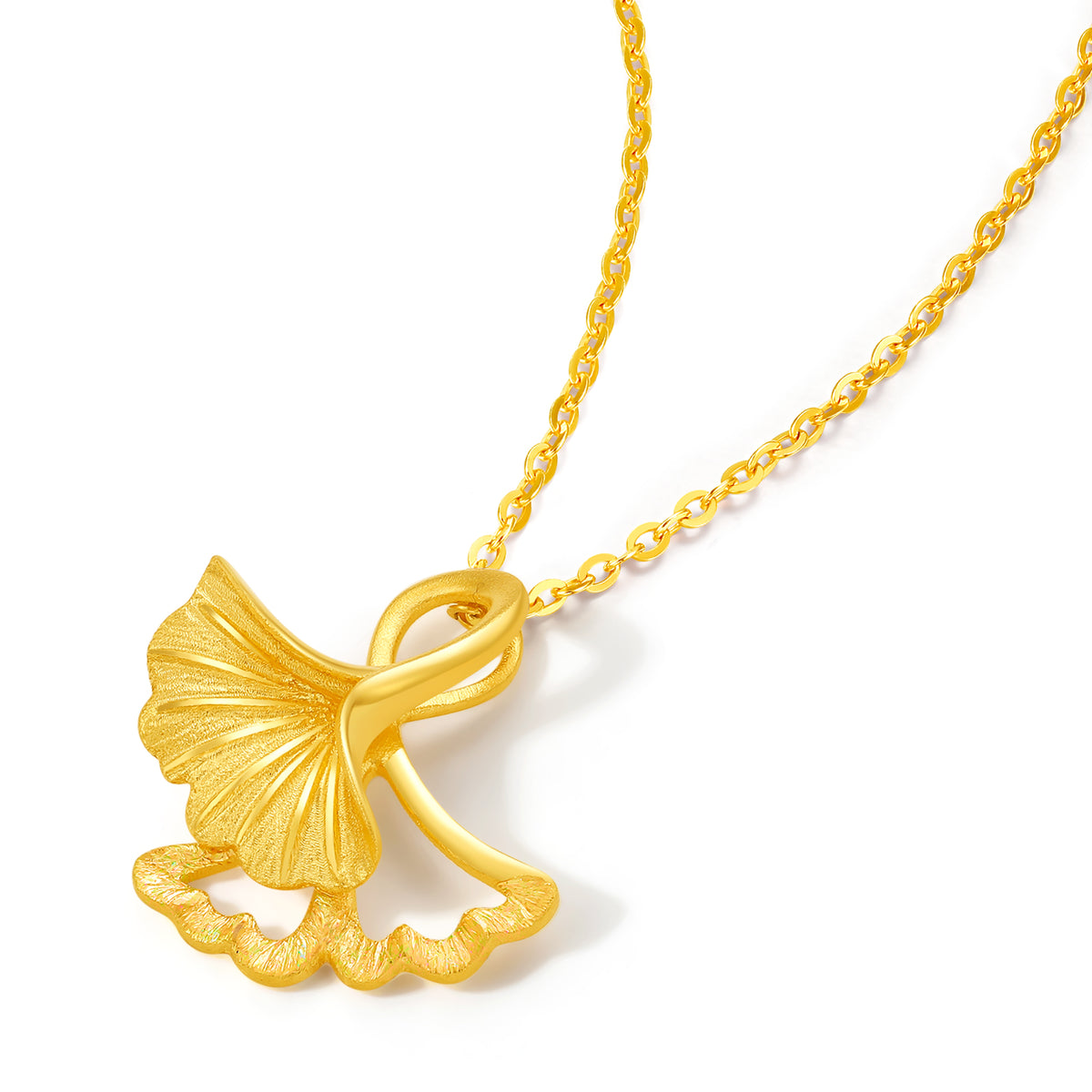 999 24K Gold Pendant Ginkgo leaf 1.45-1.85g A0412810