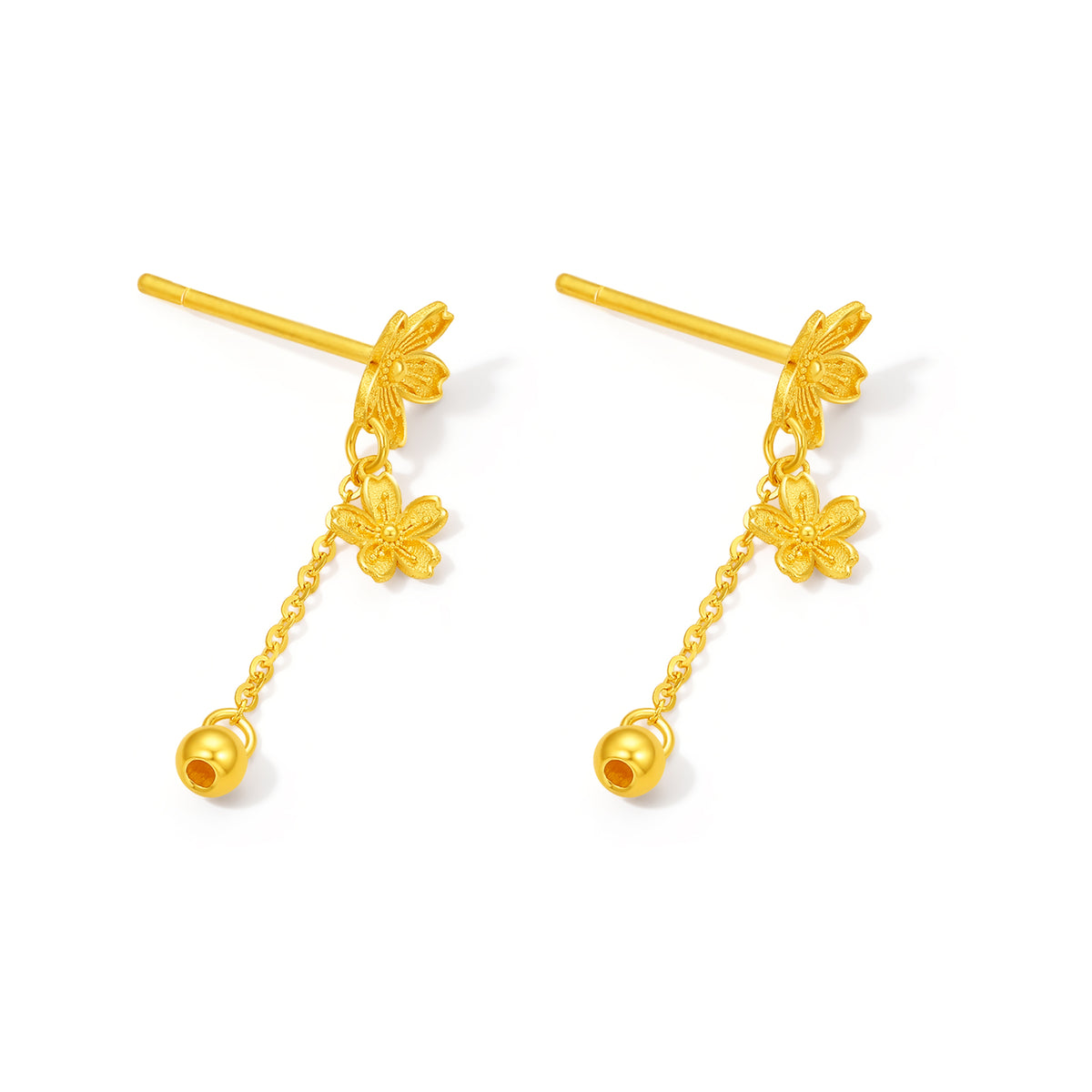 “Dream in the Garden” 24K Gold Earrings Flower 1.2-1.5g A0914959