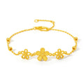 999 24K Gold Chain Bracelet Flower 4.2-4.7g A0712526