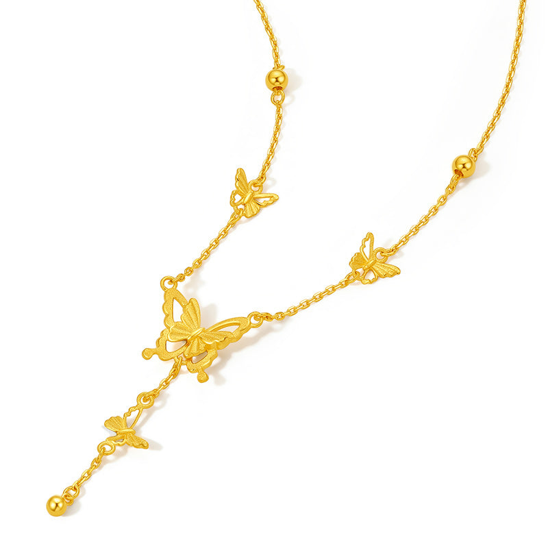 999 24K Gold Pendant Necklace Butterfly 5.7-6.3g A0612518