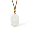 'Jiuhua Mountain' 24K Gold Pendant Necklace Heitian Jade Ksitigarbha Bodhisattva Y0415336
