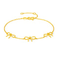 "Girl's Worries" 24K Gold Chain Bracelet Bow 2.02-2.42g A0715487