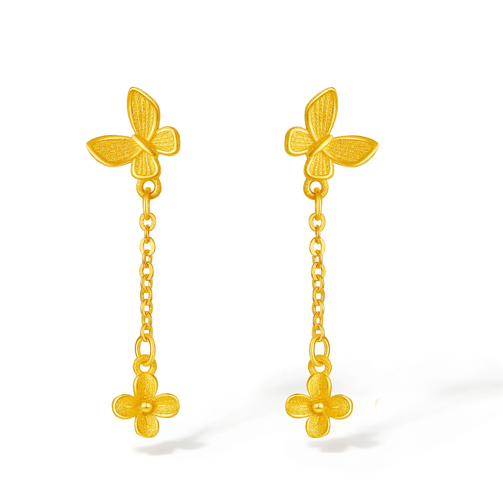 "Annie's Garden" 999 24K Gold Earrings Flower 1.5-1.8g A0913019