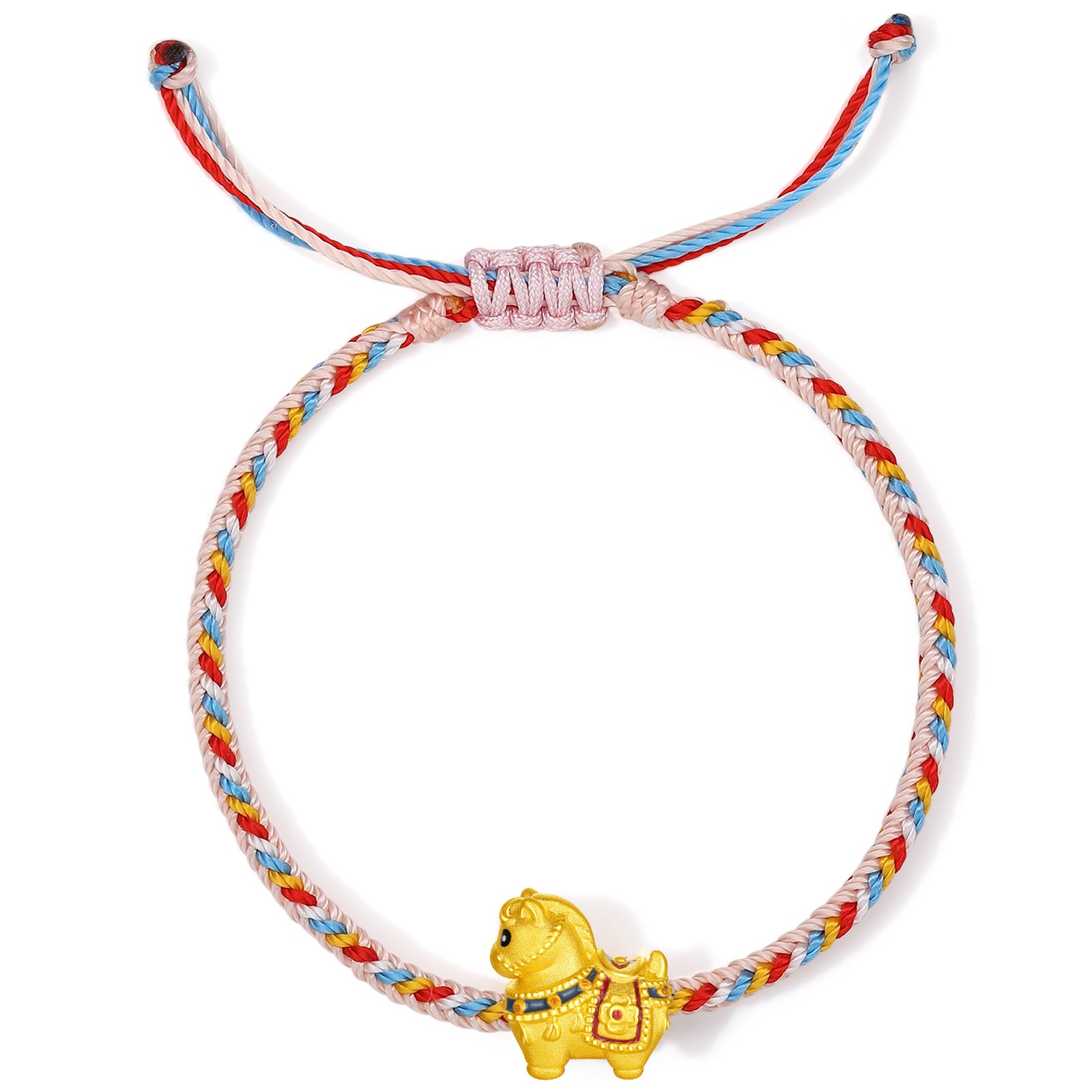 'Year of the Horse'  24K Gold String Bracelet Horse 0.7-1g 16cm-22cm A1720837