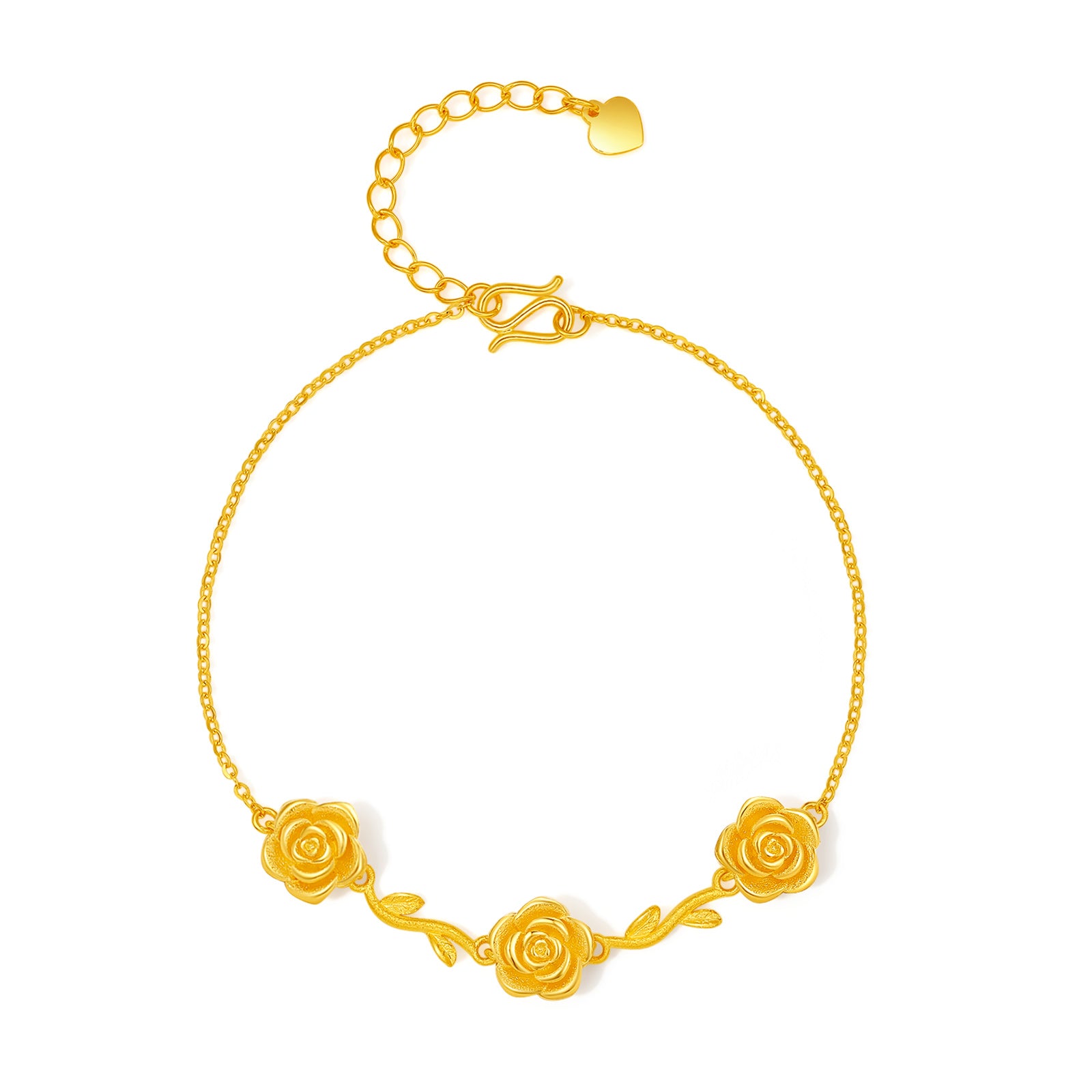 "Annie's Garden" 24K Gold Chain Bracelet Flower 3.5-4g A0713012
