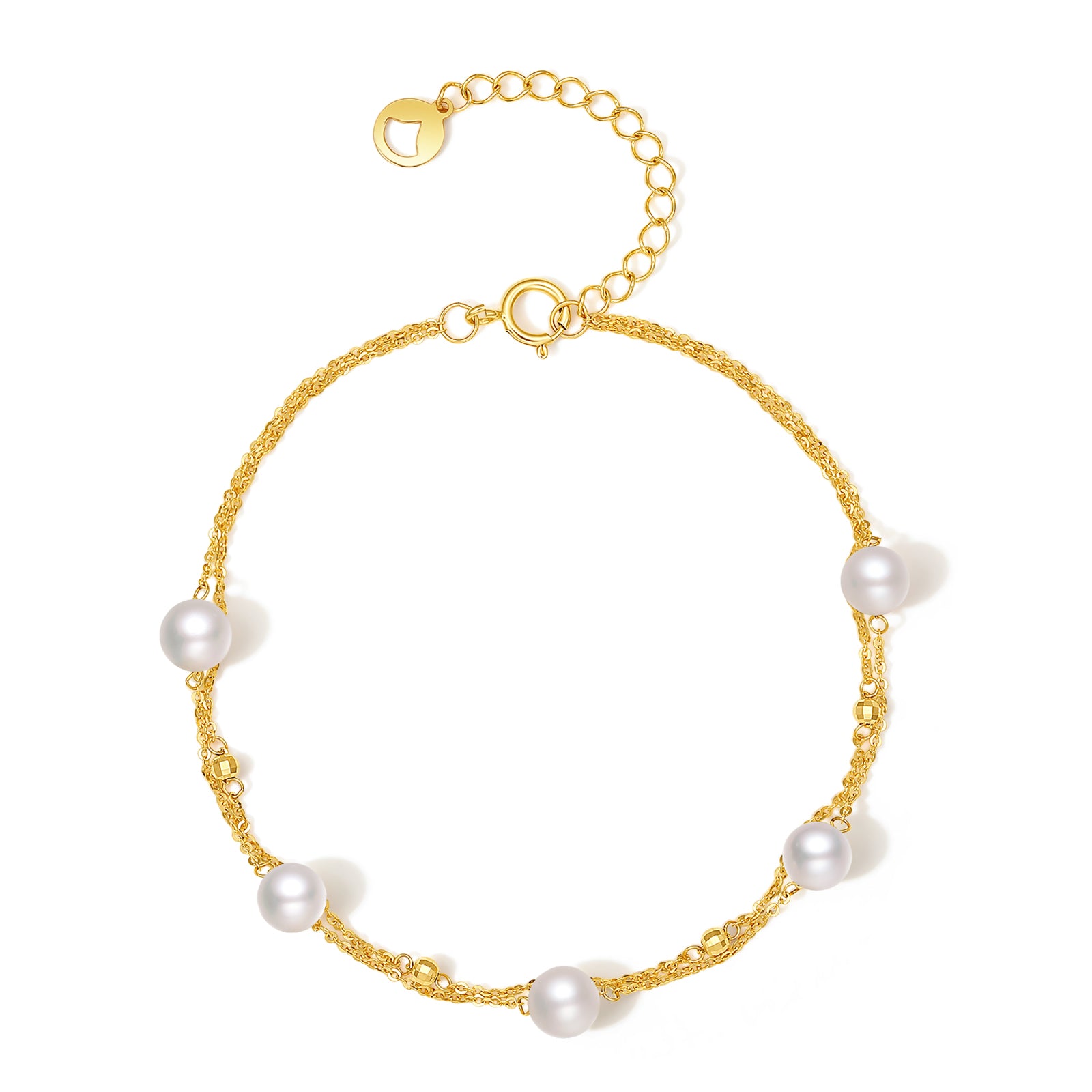 18K Gold Chain Bracelet Pearl 0.75-1.05g X0713028