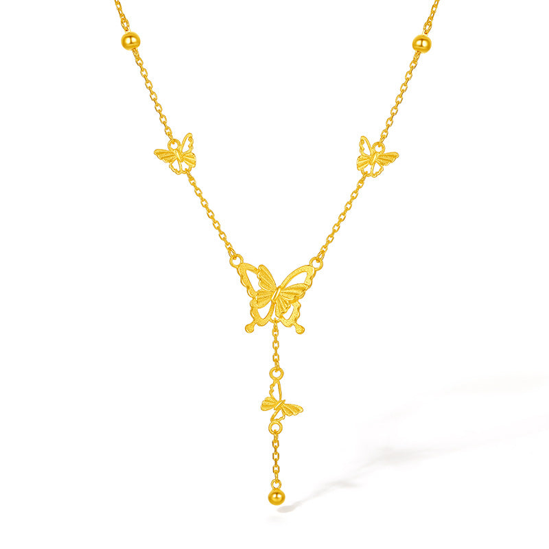 999 24K Gold Pendant Necklace Butterfly 5.7-6.3g A0612518