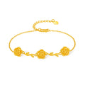 "Annie's Garden" 24K Gold Chain Bracelet Flower 3.5-4g A0713012
