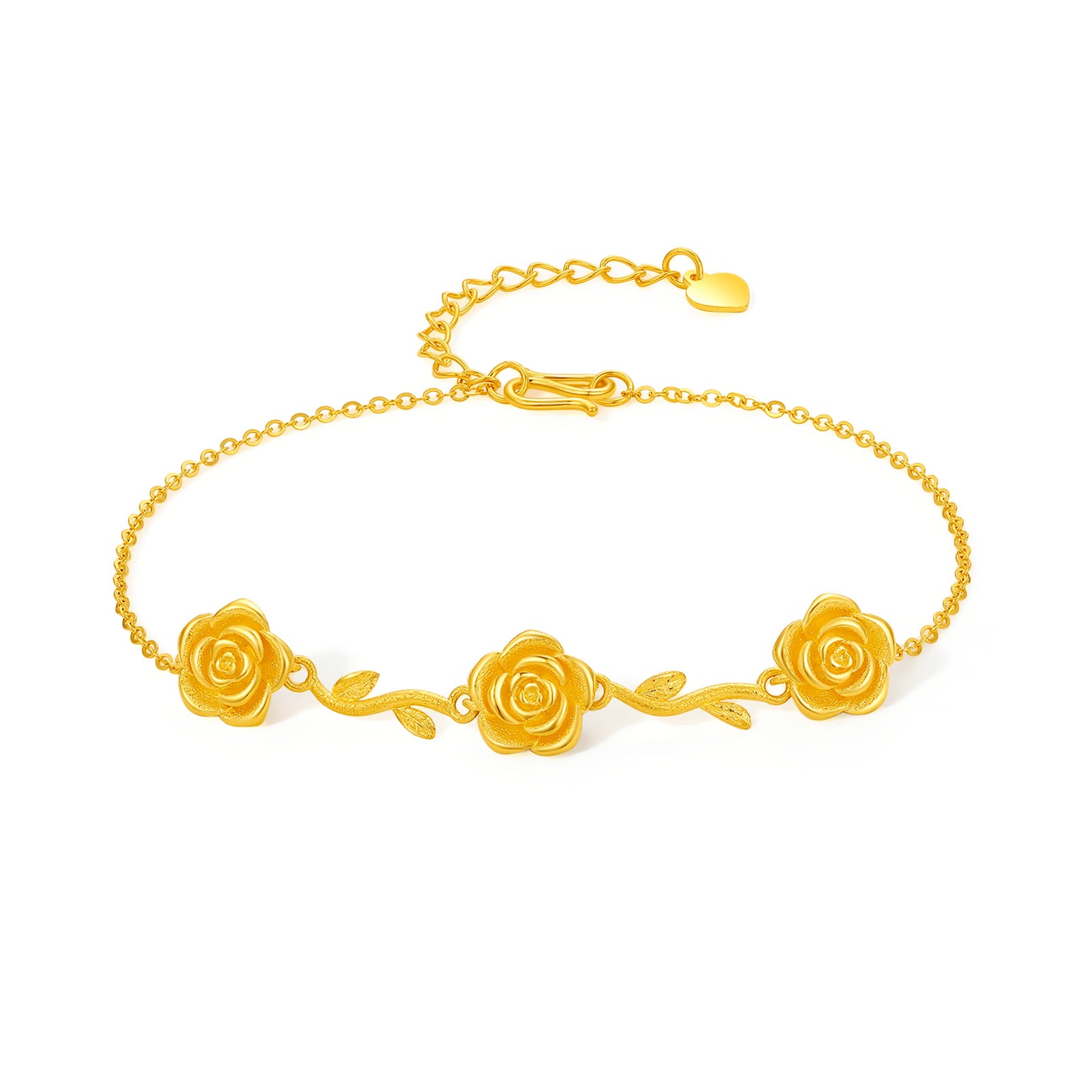 "Annie's Garden" 24K Gold Chain Bracelet Flower 3.5-4g A0713012