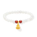 24K Gold Beaded Bracelet Hetian Jade 5.8-6.3mm Agate 0.4-0.7g Y1914713
