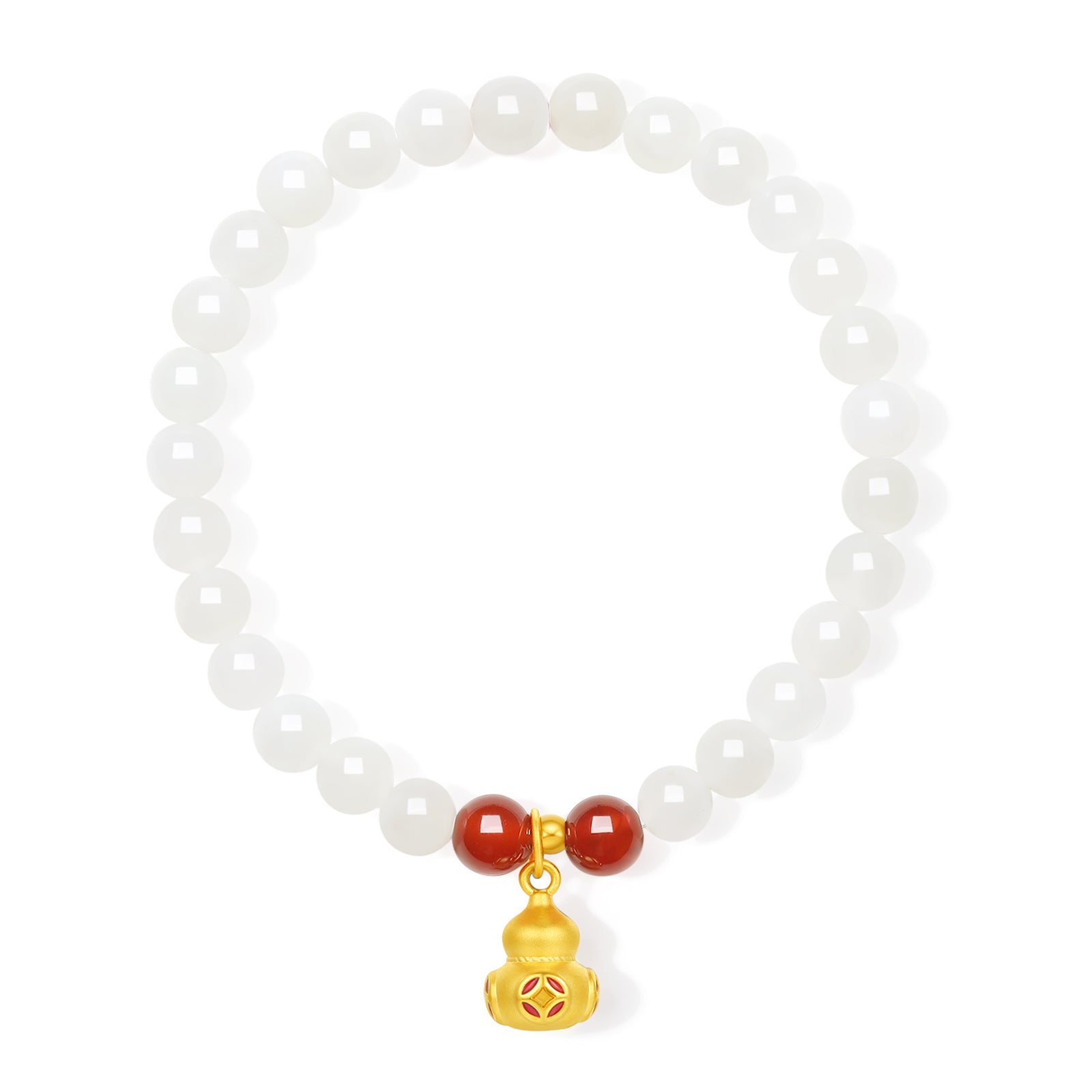 24K Gold Beaded Bracelet Hetian Jade 5.8-6.3mm Agate 0.4-0.7g Y1914713