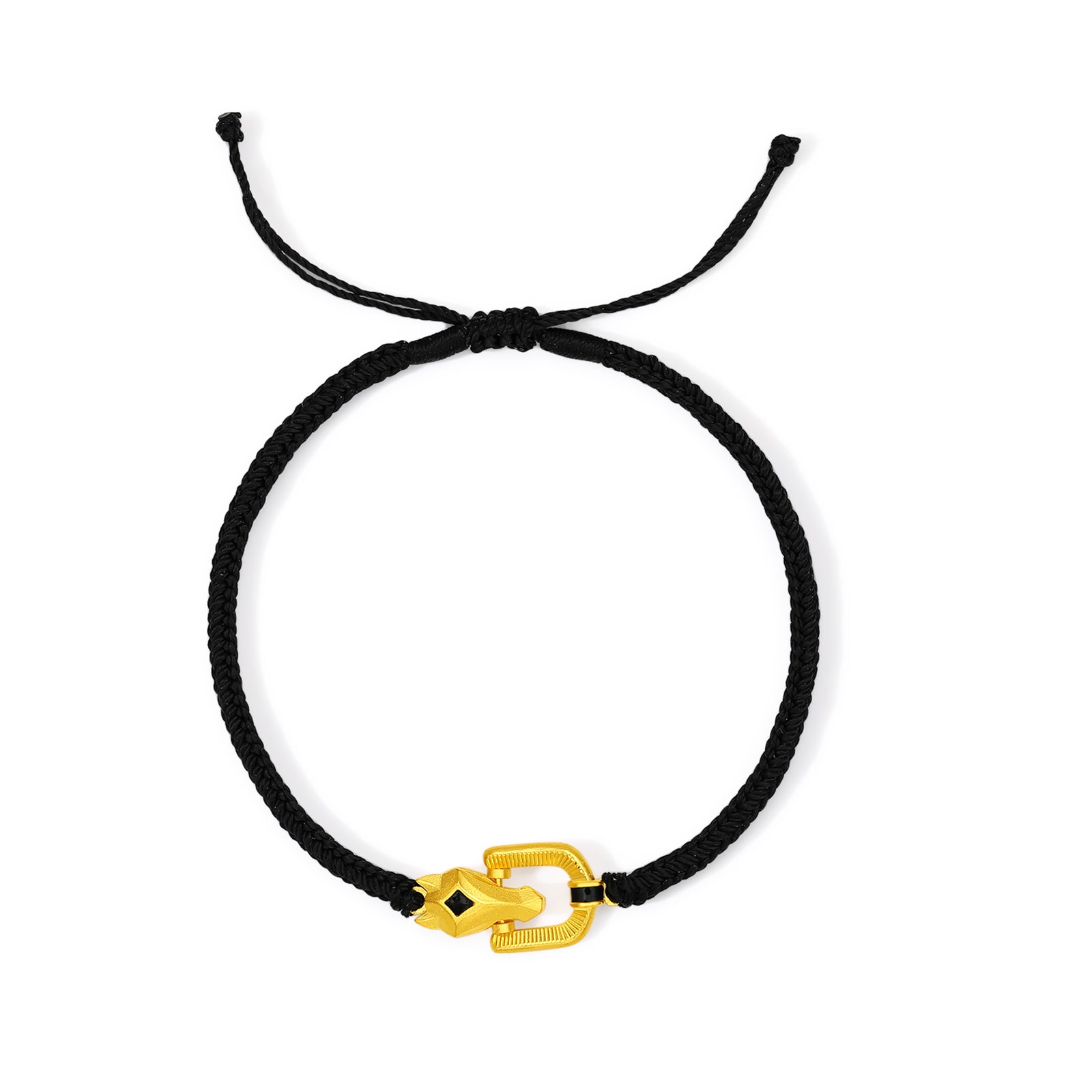 'Year of the Horse'  999.9 24K Gold String Bracelet Horsehead 2.18-2.48g 17cm-23cm A1720949