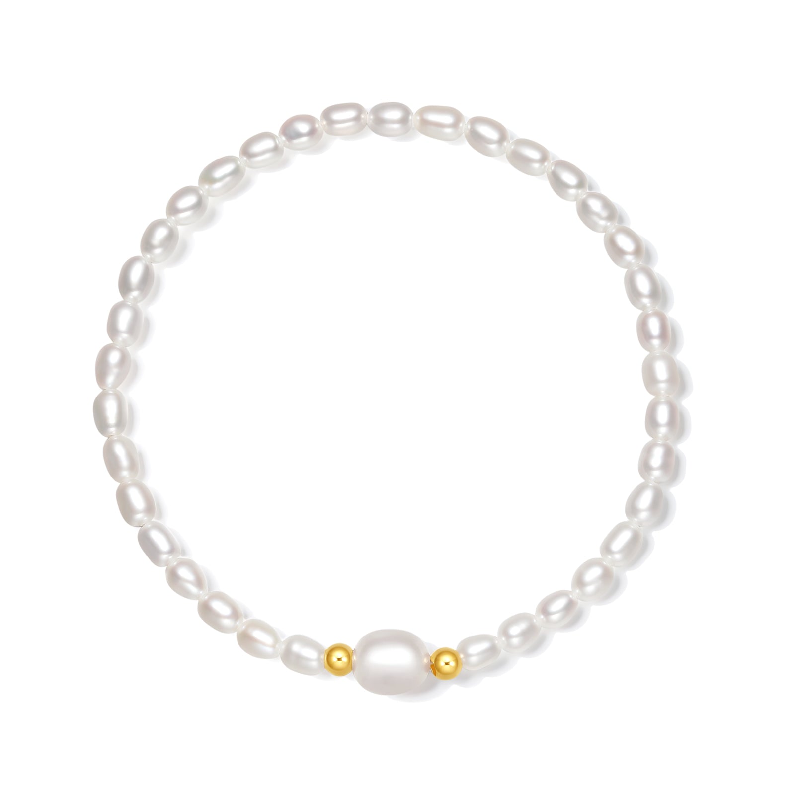 18K Gold Beaded Bracelet Pearl 0.02-0.06g X1913024