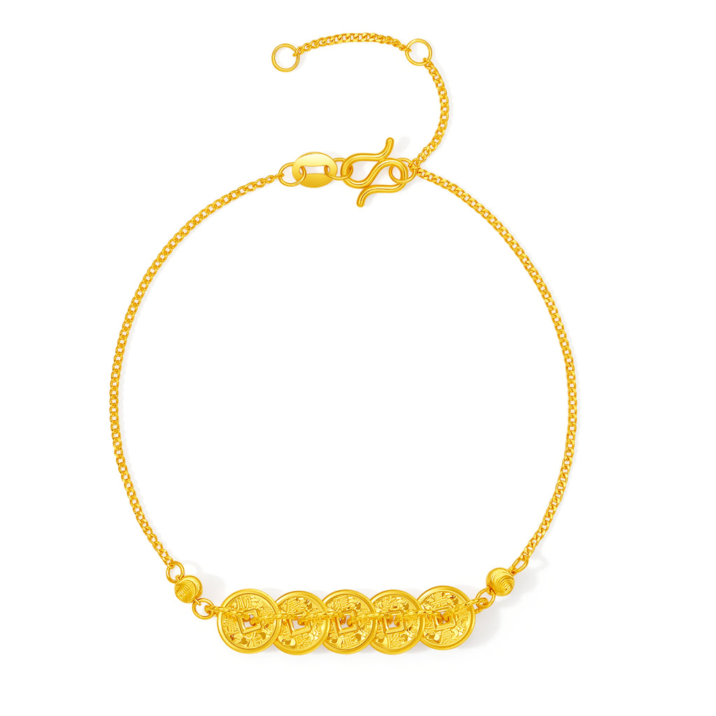 24K Gold Chain Bracelet 3.1-3.4g A0715198