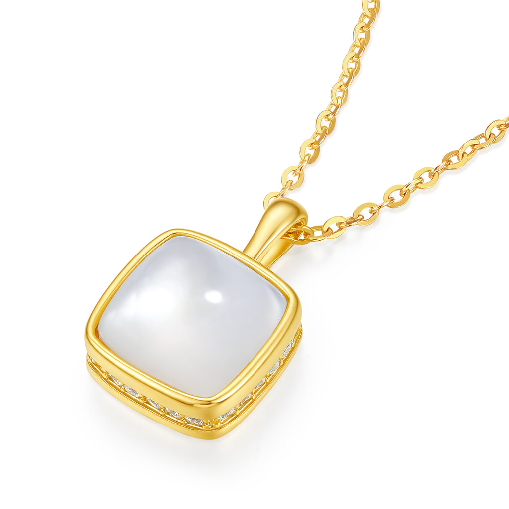 S925 Sterling Silver Pendant Necklace Shell Cubic Zirconia 1.6-3.1g 40+5cm J0614539