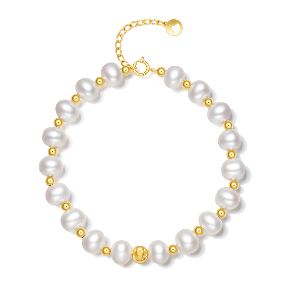 18K Gold Chain Bracelet Pearl 0.65-0.95g X0713026