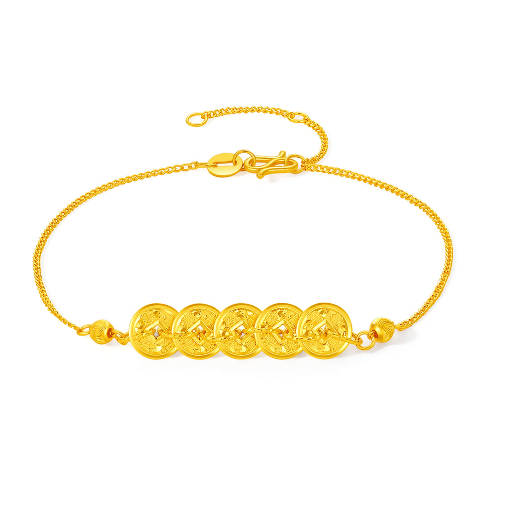24K Gold Chain Bracelet 3.1-3.4g A0715198