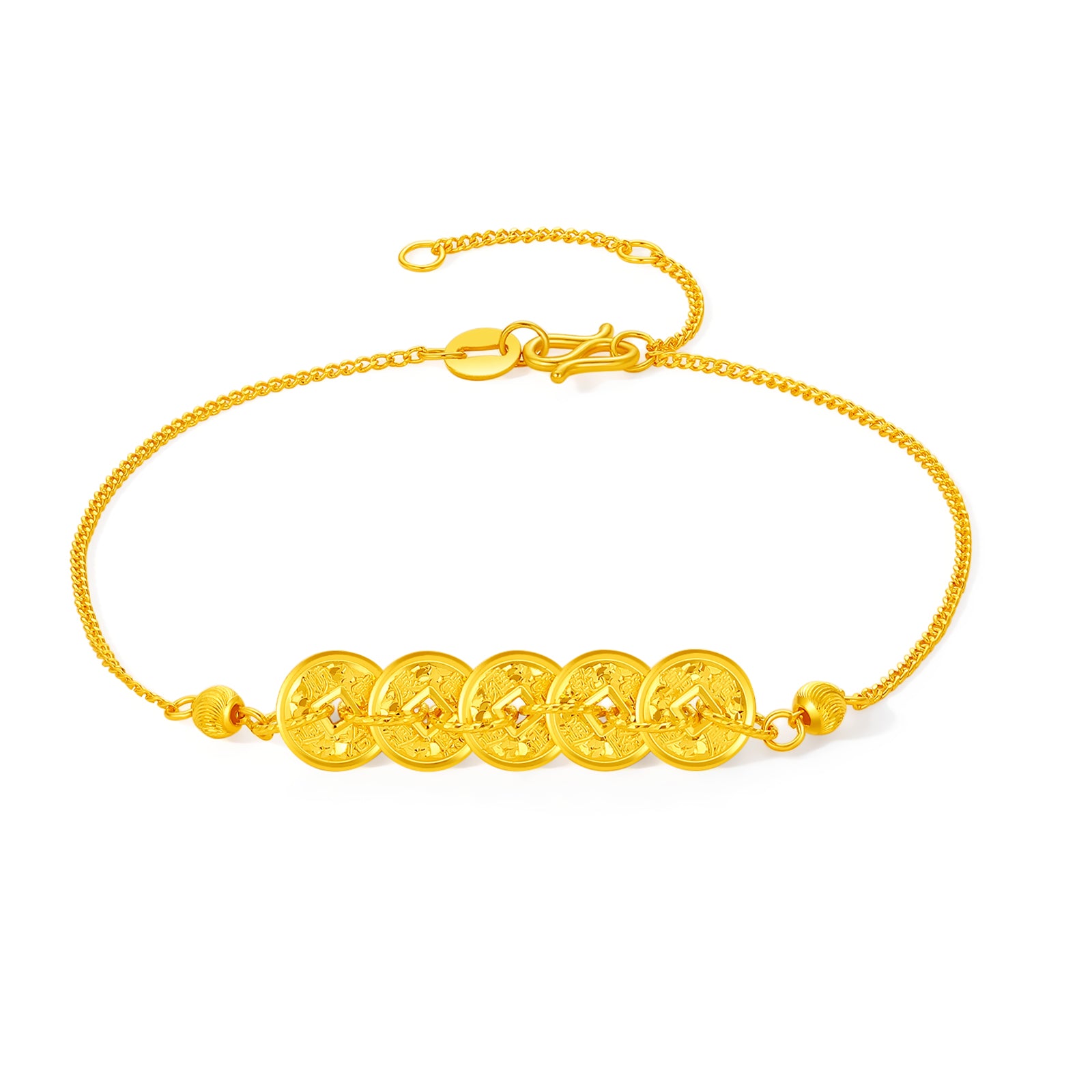 24K Gold Chain Bracelet 3.1-3.4g A0715198