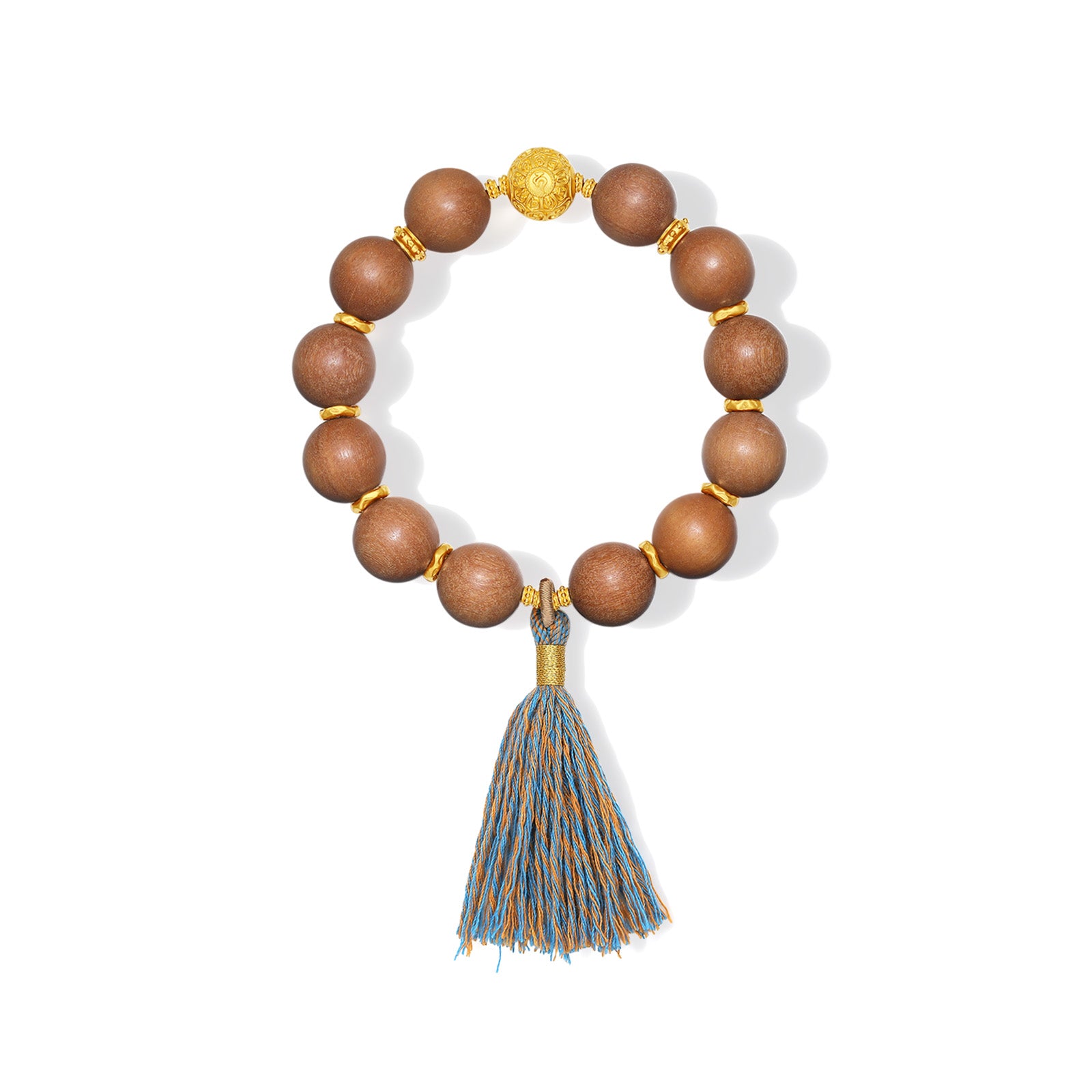 九華山 24K 金珠檀木珠手鍊 佛經 A1915269