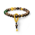Jiuhua Mountain' 24K Gold Beaded Bracelet Heitian Jade Agarwood Ksitigarbha Bodhisattva Y1915291