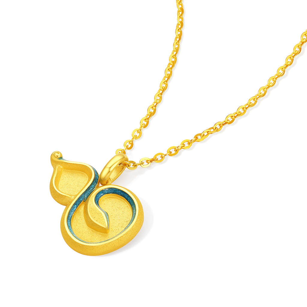 "Chinese Zodiac Snake" 24K Gold Pendant Gourd 2.05-2.35g A0415128