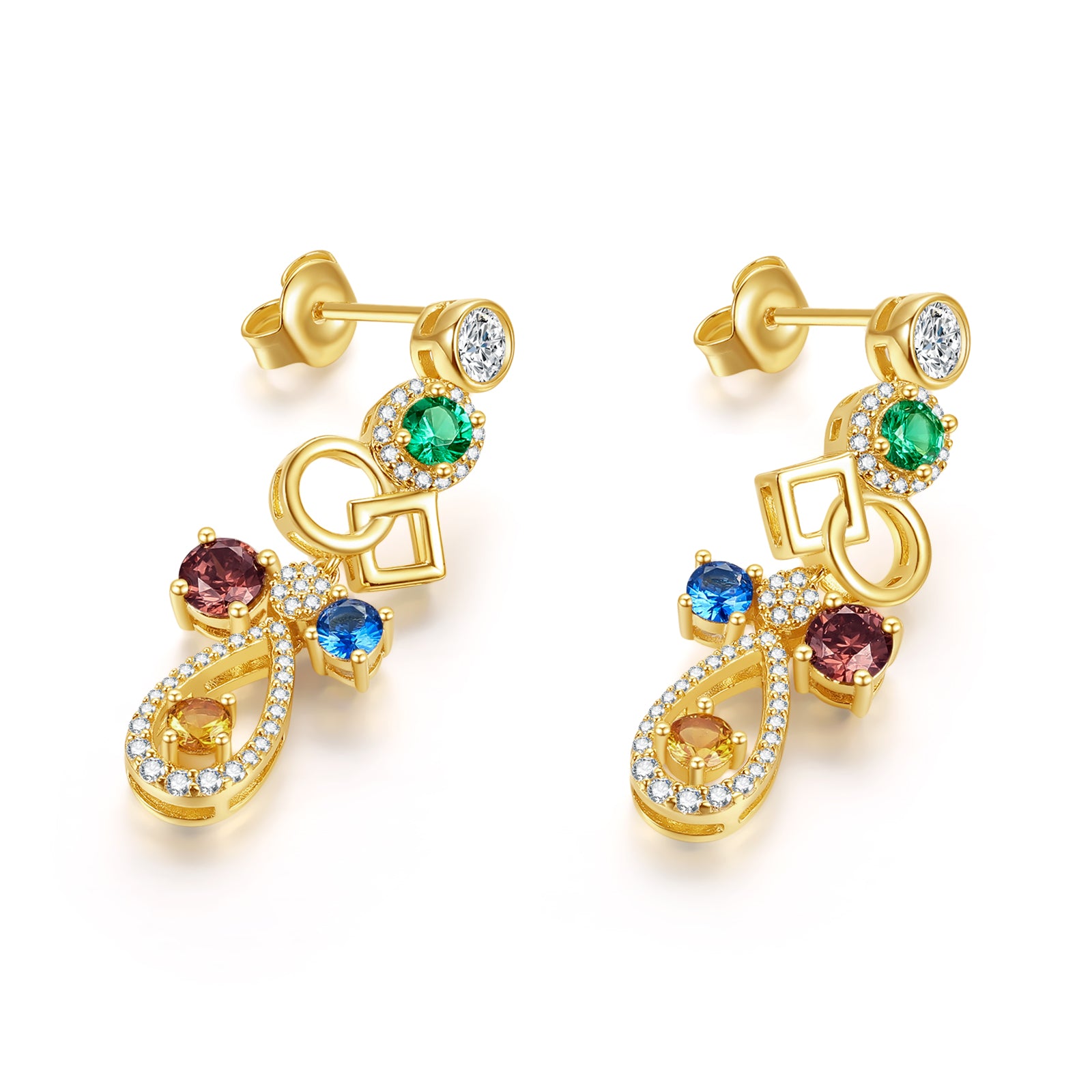 S925 Sterling Silver Earrings Cubic Zirconia 3.6-4.1g J0912884