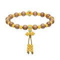 999 24K Gold Beaded Bracelet Sandalwood 8.5-11.5g A1915962