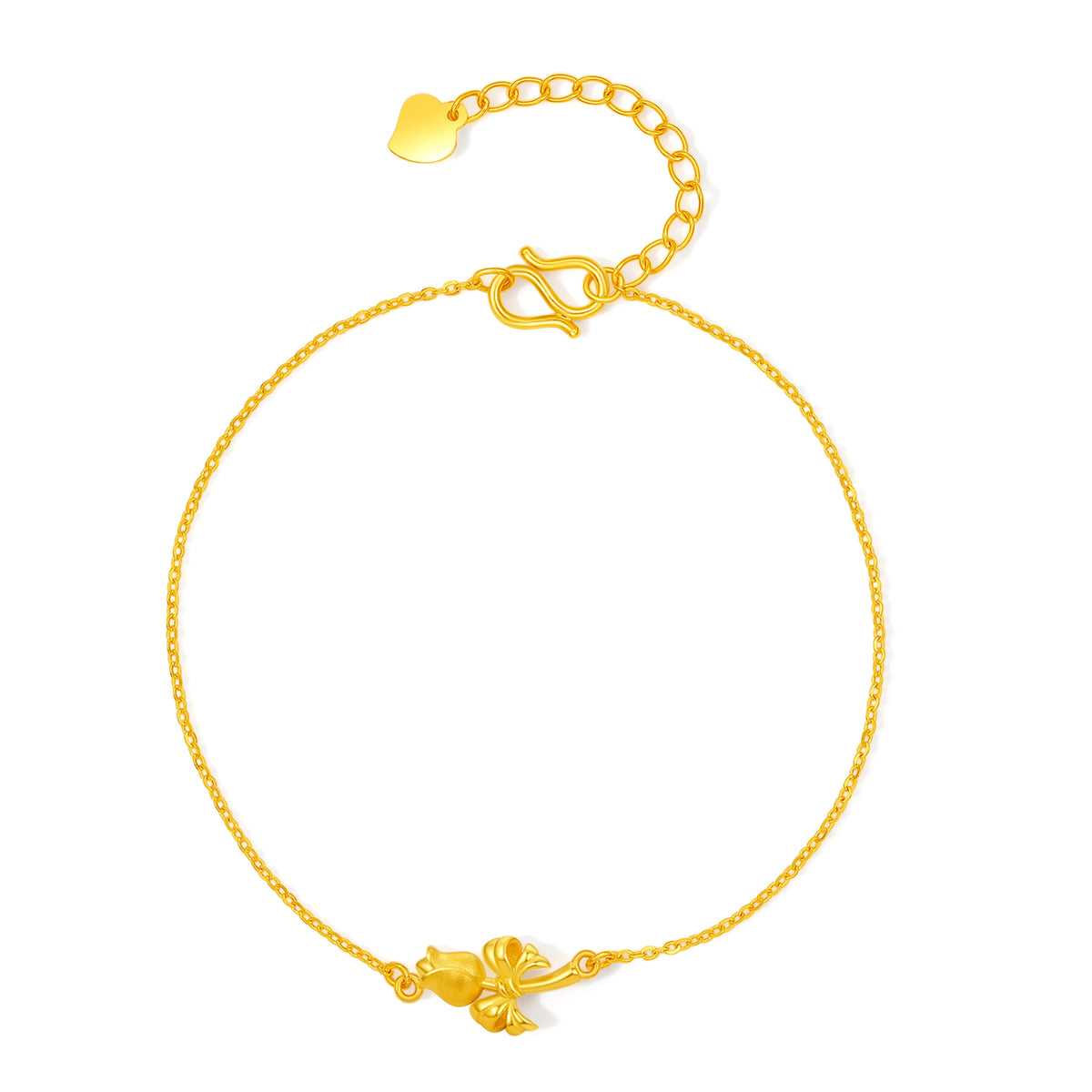 “Dream in the Garden” 24K Gold Chain Bracelet Flower 1.95-2.15g A0715130