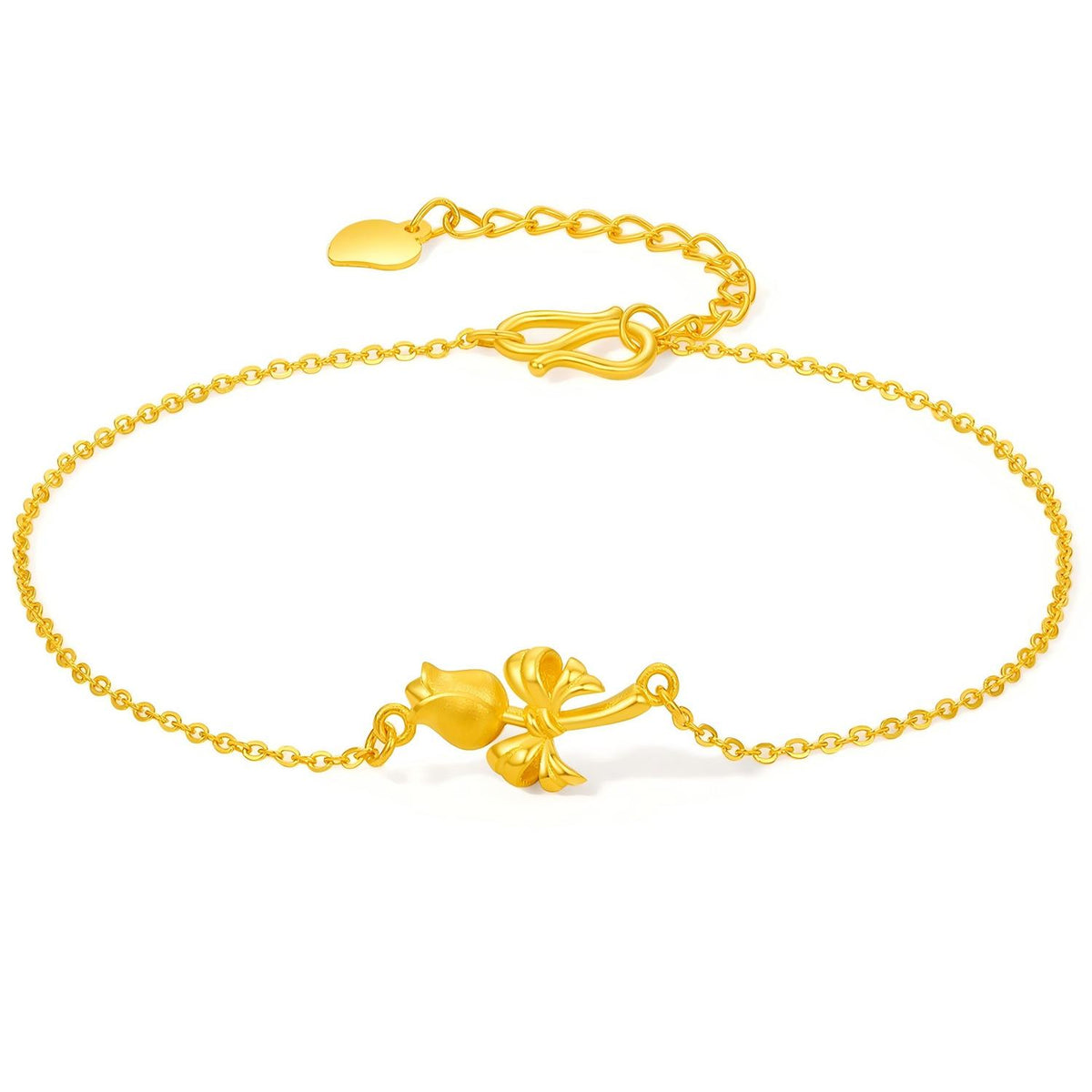 “Dream in the Garden” 24K Gold Chain Bracelet Flower 1.95-2.15g A0715130