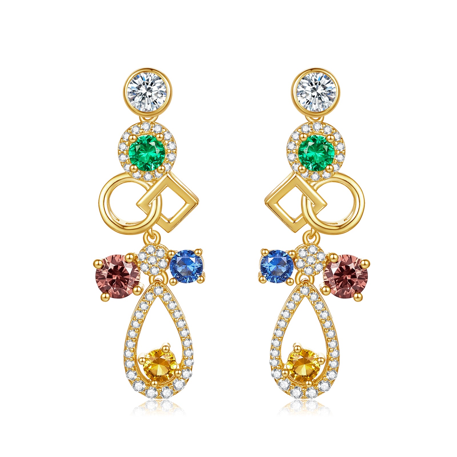 S925 Sterling Silver Earrings Cubic Zirconia 3.6-4.1g J0912884