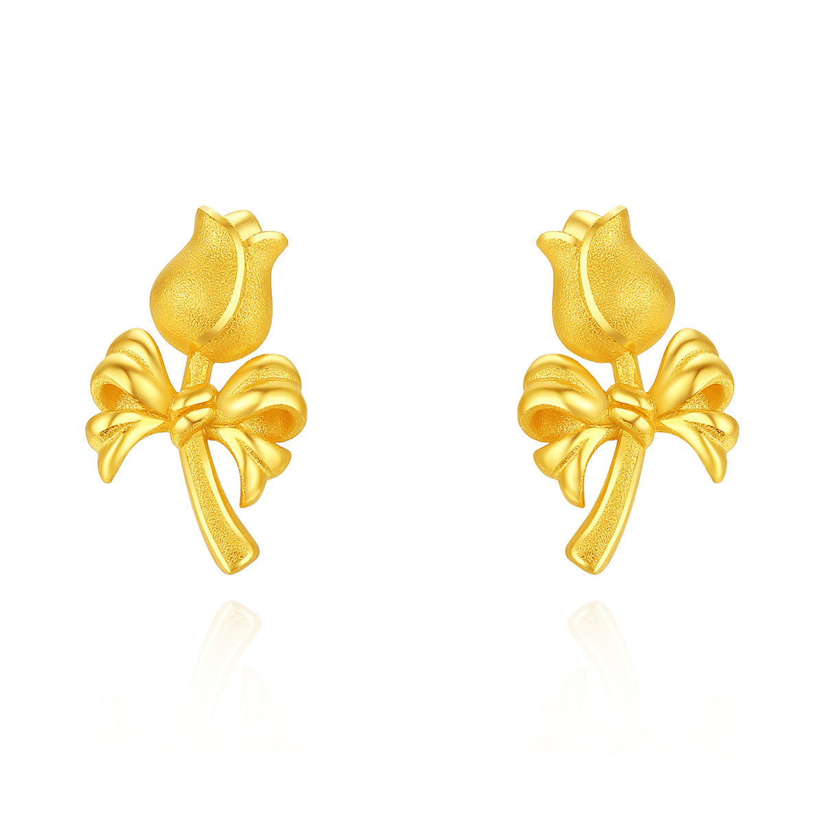 “Dream in the Garden” 24K Gold Earrings Flower 1.9-2.1g A0915129