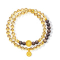 "Jiuhua Mountain" 24K Gold Beaded Bracelet Citrine Aloeswood Beads Buddhist Scripture A1915270