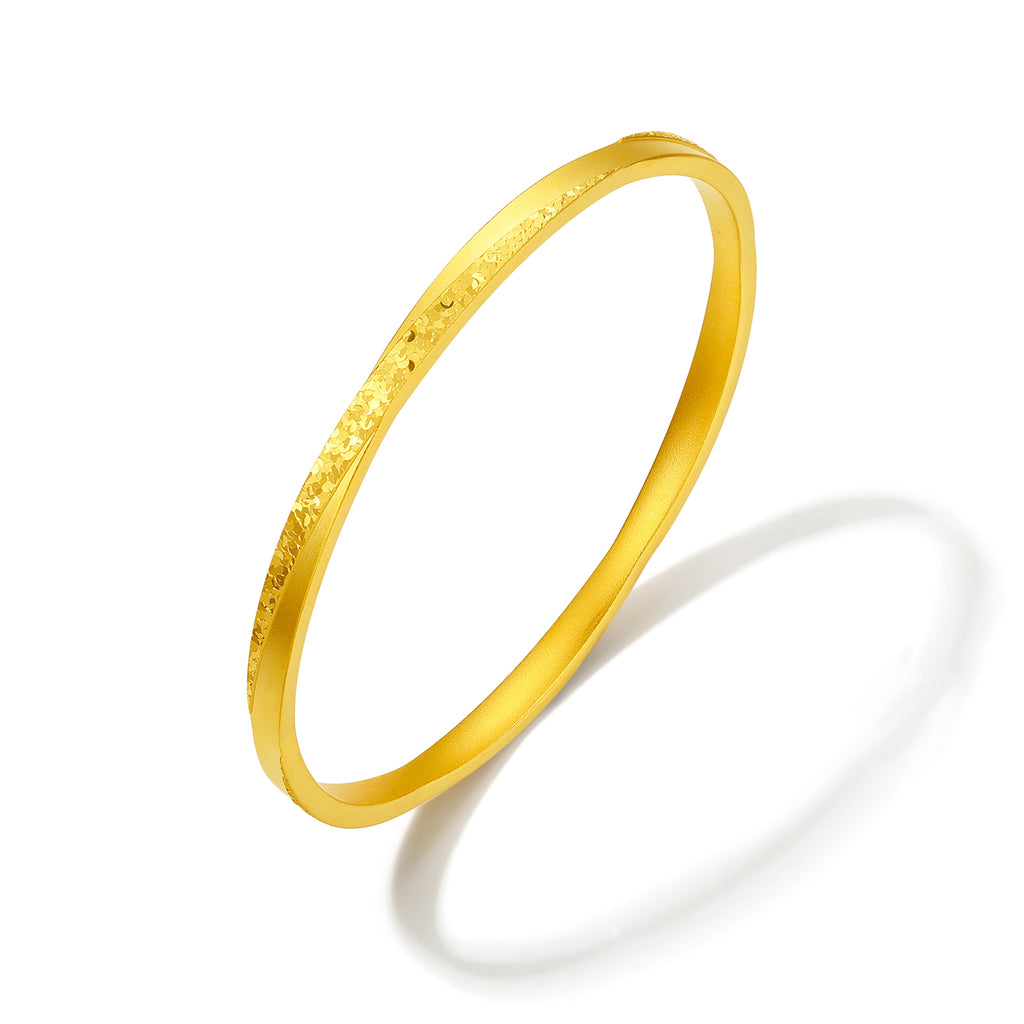 999 24K Gold Bangle Bracelet 24-29g A1013506