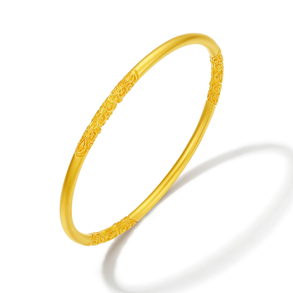 999 24K Gold Bangle Bracelet 25-30g A1013512