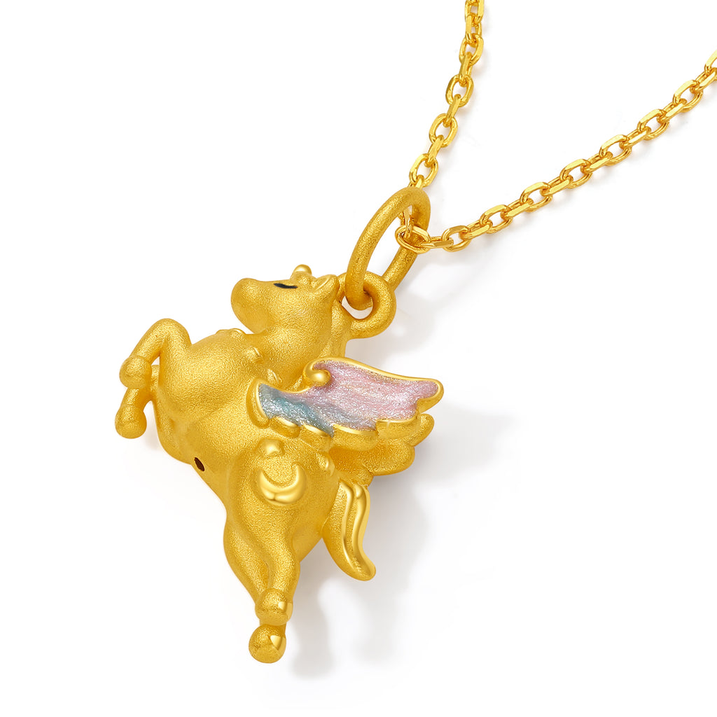 "Year of the Horse" 24K Gold Pendant Horse 1-1.3g A0422994