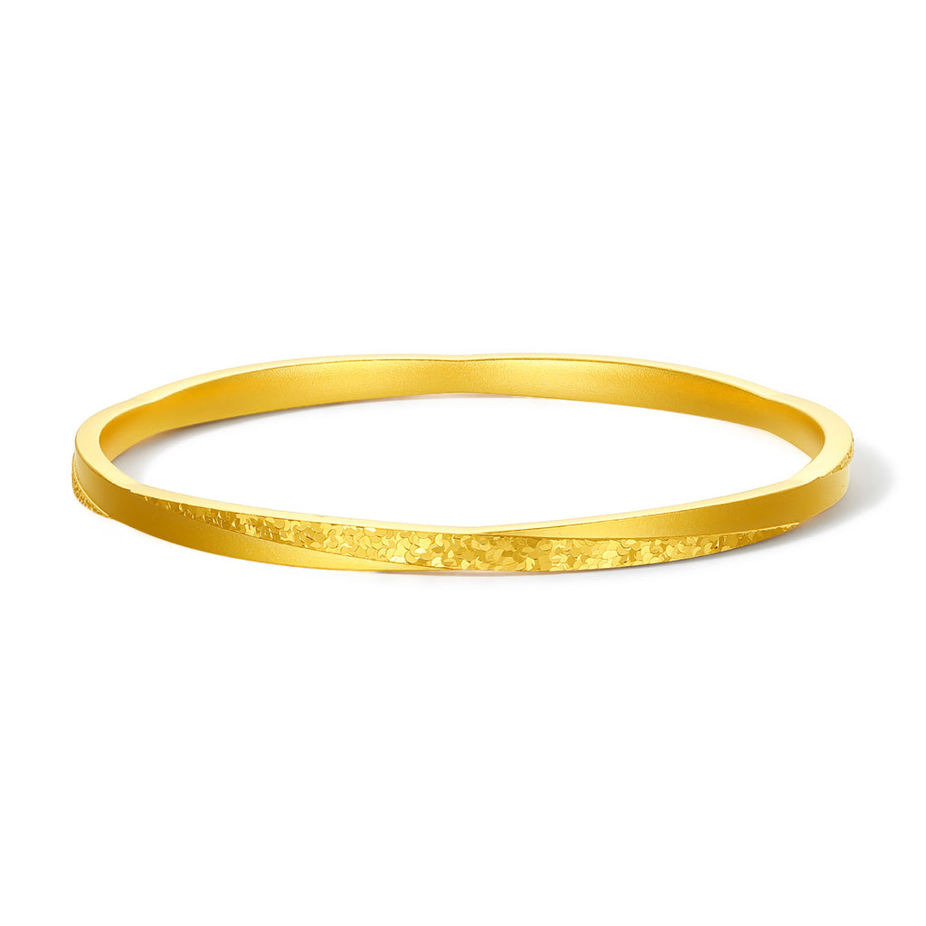 999 24K Gold Bangle Bracelet 24-29g A1013506