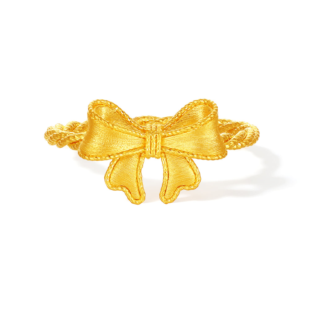 "Princess Wedding" 24K Gold Ring Bow 1.82-3.92g A0122043