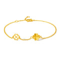 24K Gold Chain Bracelet Clover 1.9-2.4g 16-19cm A0711666
