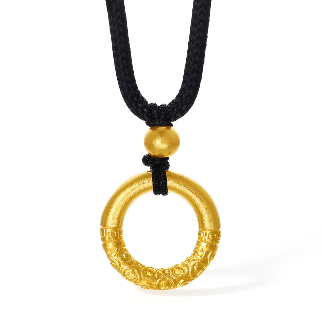 999 24K Gold Pendant Peace Buckle 5-7g A0413266