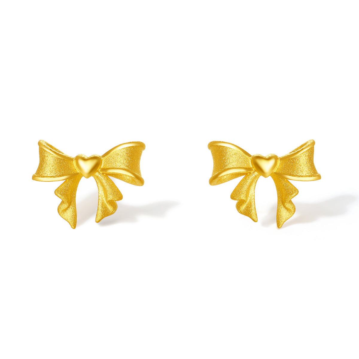 999 24K Gold Earrings Bow 1.5-1.8g A0913381