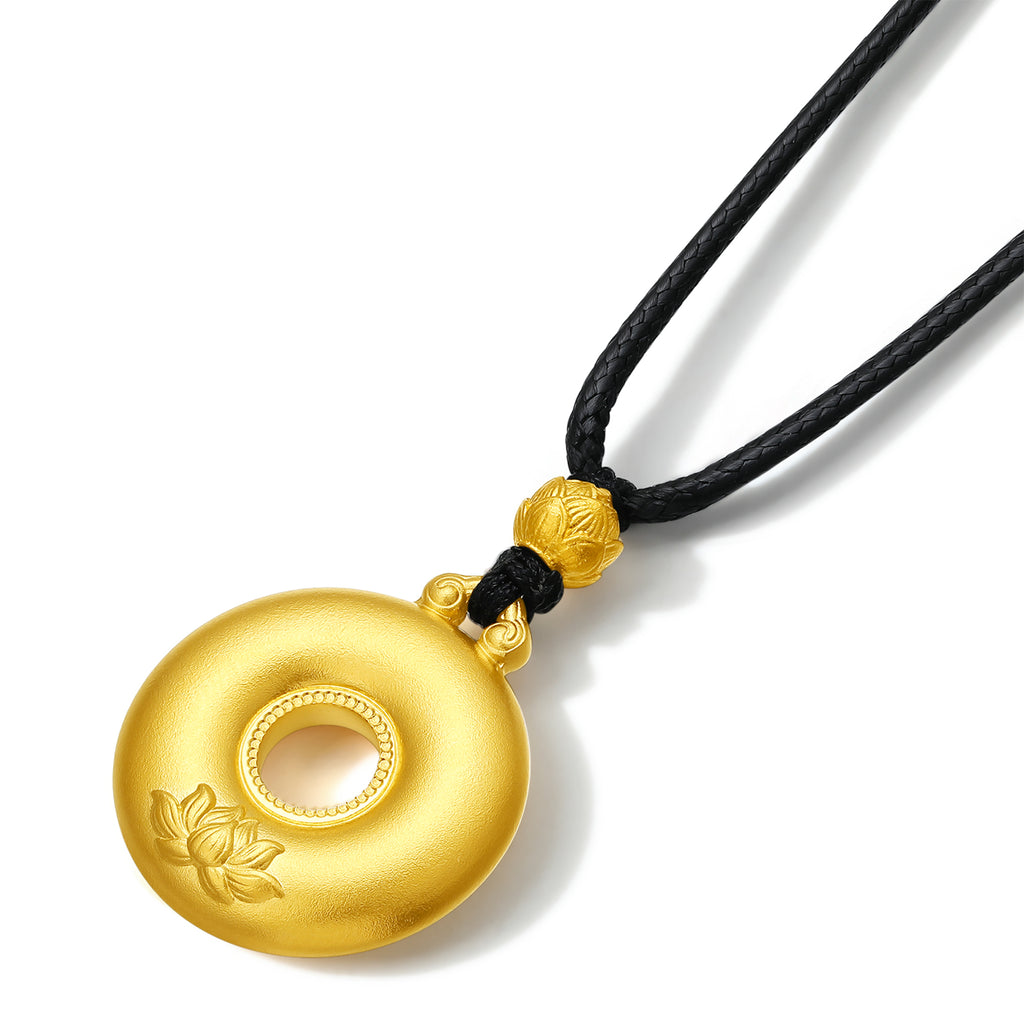 999 24K Gold Pendant Peace Buckle 8.5-10.5g A0413507