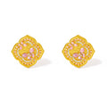 "Chinese Culture Collection - Song Brocade" 24K Gold Stud Earrings Diamond Butterfly 3.65-5.65g W0923502