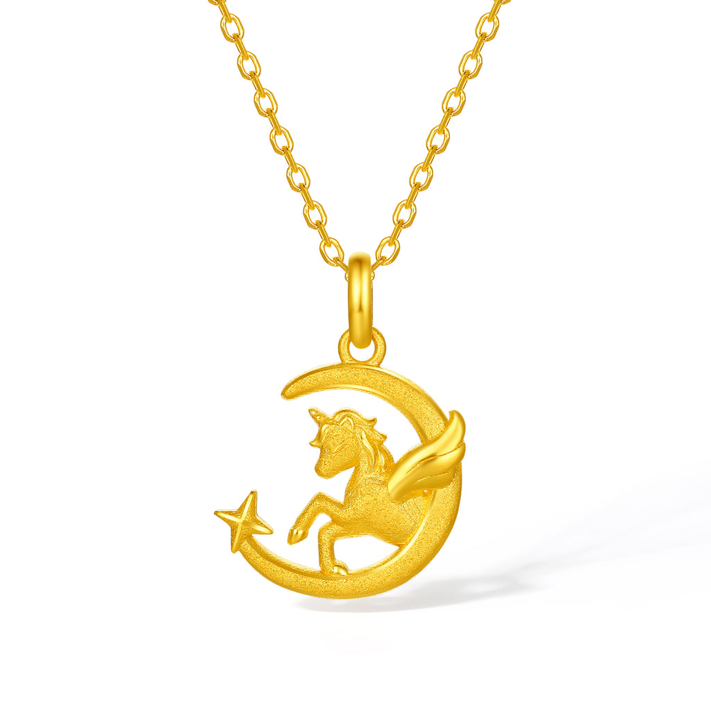 "Year of the Horse" 24K Gold Pendant Horse Moon 1.85-2.15g A0415706