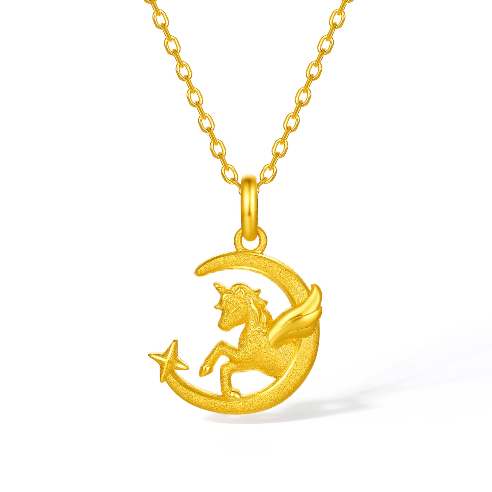 'Year of the Horse' 24K Gold Pendant Horse Moon 1.85-2.15g A0415706