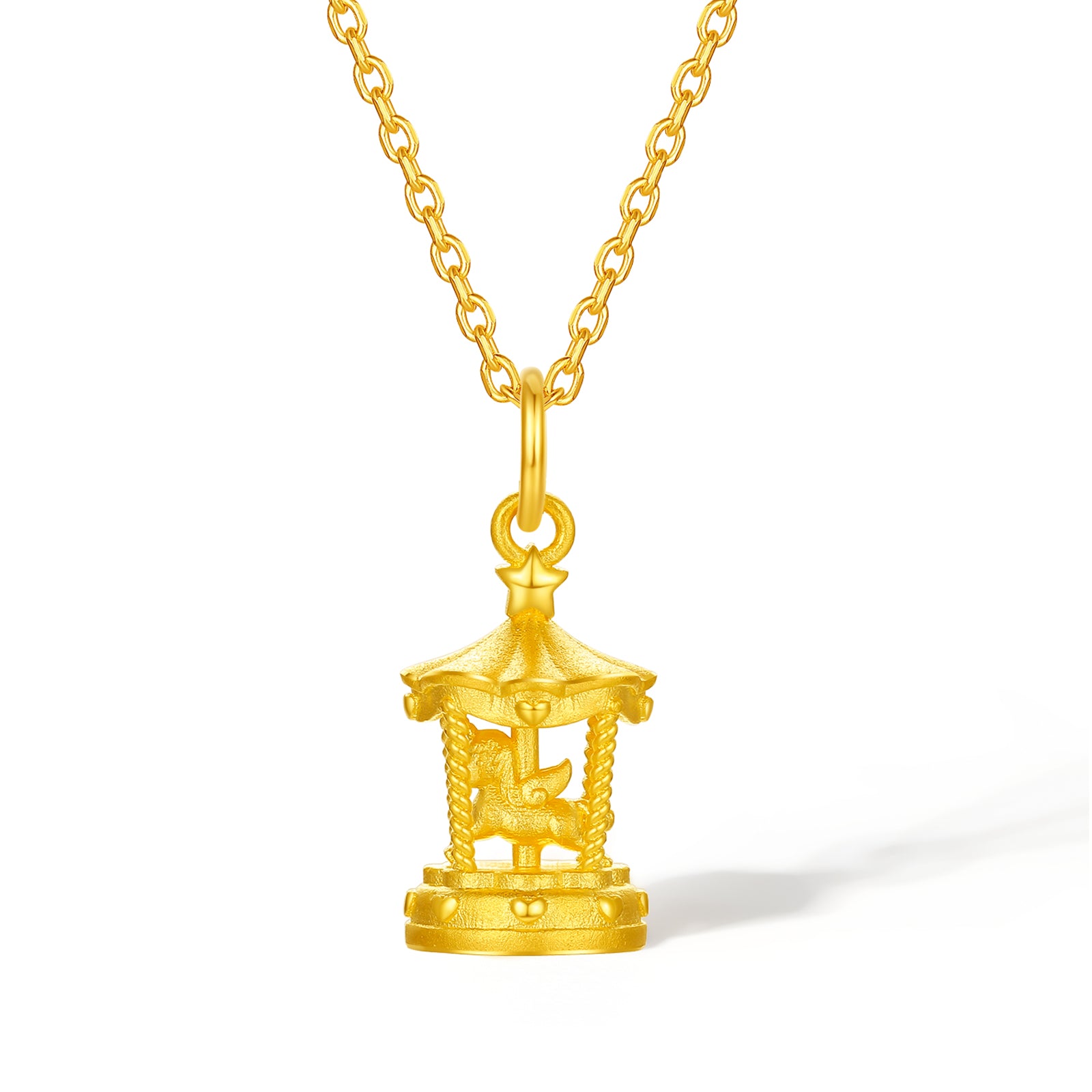 'Year of the Horse' 24K Gold Pendant Carousel Horse 2.35-2.55g A0415741