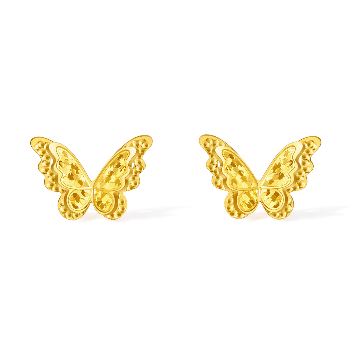"Fantasy Forest" 24K Gold Earrings Butterfly 1.44-1.9g A0913808