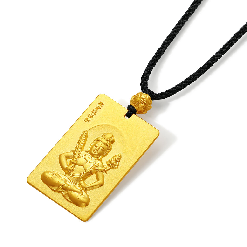 999 24K Gold Pendant Bodhisattva 22-24g A0413638